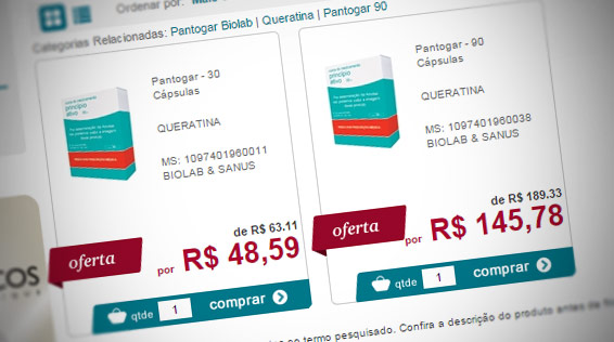 Print screen tela compra Pantogar preço