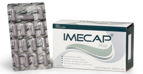 Nova embalagem Imecap Hair - caixa e cartela com 15 cápsulas